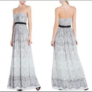 BCBG Women’s Grey Amber Strapless Maxi Dress long